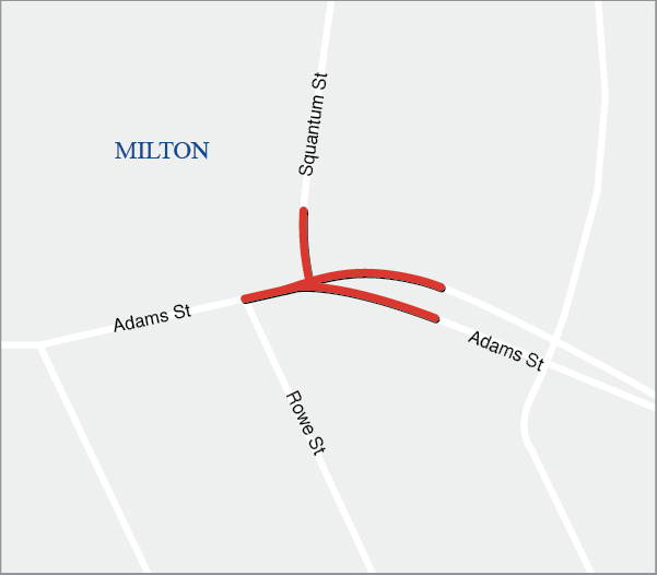 Milton: Intersection Improvements, Squantum Street at Adams Street 